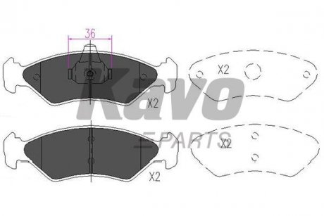 KBP-4533 KAVO KAVO PARTS FORD Гальмівні колодки передн. Fiesta IV,V,фургон 95-,Mazda 121