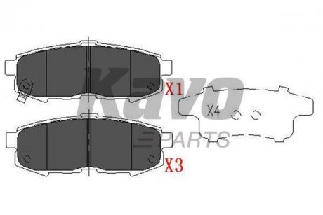 KBP-4555 KAVO KAVO PARTS Гальмівні колодки задн. MAZDA Mpv 02-