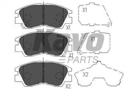 KBP-5501 KAVO KAVO PARTS MITSUBISHI Гальмівні колодки передн. L200,L300,Pajero I,II