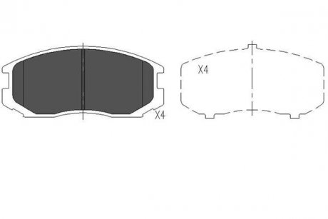 KBP-5505 KAVO Колодки гальмівні (передні) Daihatsu Terios/Mitsubishi Colt/Lancer 1.3-1.6/1.8-2.0D 89- KAVO PARTS KBP-5505