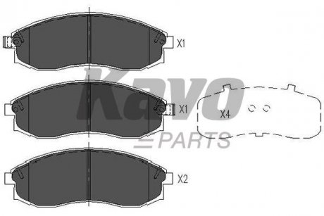 KBP-5517 KAVO KAVO PARTS MITSUBISHI гальмівні колодки передн. L200 96-, NISSAN MAXIMA / MAXIMA QX IV (A32) 3.0 95-00