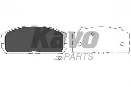 KBP-5524 KAVO KAVO PARTS MITSUBISHI Гальмівні колодки III,IV,Colt II,III,IV 84-96