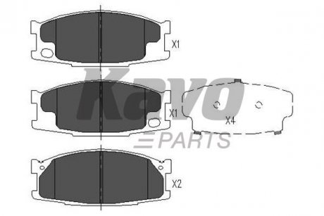KBP-5539 KAVO KAVO PARTS MITSUBISHI К-т гальмівних колодок передних Canter