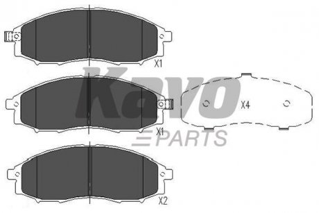 KBP-6518 KAVO Колодки гальмівні (передні) Nissan Navara/Pick Up 2.4i/2.5 TD 98- KAVO PARTS KBP-6518