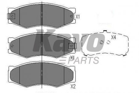 KBP-6524 KAVO KAVO PARTS NISSAN Колодки гальмівні передн. Bluebird,Serena,Vanette 84-