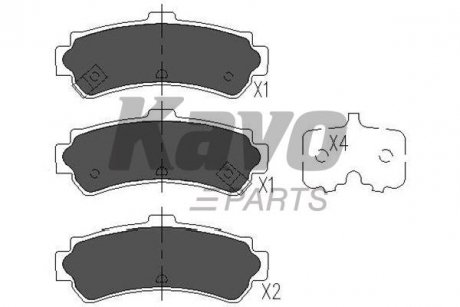 KBP-6550 KAVO KAVO PARTS NISSAN Тормозные колодки задн. Almera 95-