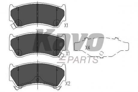 KBP-6587 KAVO Комплект гальмівних колодок KAVO PARTS KBP-6587