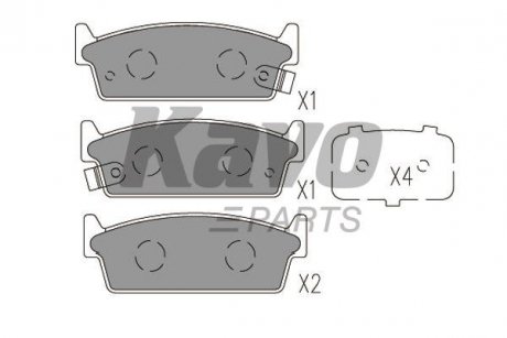 KBP-6601 KAVO KAVO PARTS NISSAN Гальмівні колодки задн. Almera 00- Maxima QX 00-