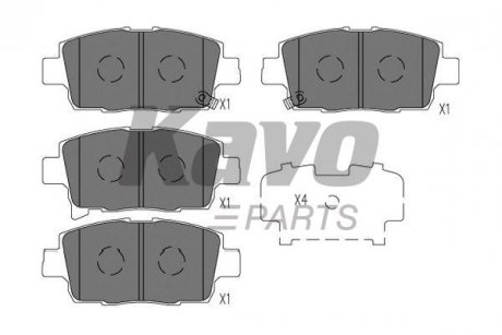 KBP-9134 KAVO KAVO PARTS TOYOTA Гальмівні колодки передн. YARIS VERSO 1.3 02-05