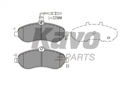 KBP-9148 KAVO KAVO PARTS CITROEN Гальмівні колодки передн.JumpyFiat ScudoPeugeot Expert 07- (с датчиком)