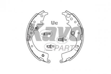 KAVO PARTS TOYOTA Гальмівні колодки барабанные HIACE V 2.5 D-4D 06-, TACOMA 2.7 4WD 14-15 KBS-9944