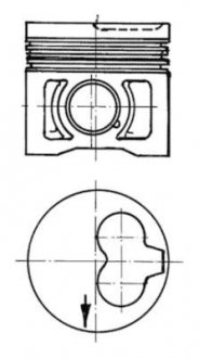 91386620 KOLBENSCHMIDT Поршень з кільцями AUDI/VW 80.0 1.9D/2.4D 1X/1Y/3D/AAS/AAB (вир-во KS)