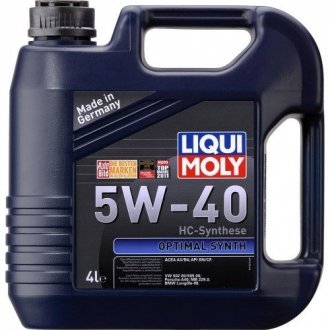 3926 LIQUI MOLY Масло моторное Liqui Moly Optimal Synth 5W-40 (4 л)