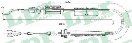 C0030A LPR Трос газа VW T-4 1.9D/TD 1230mm