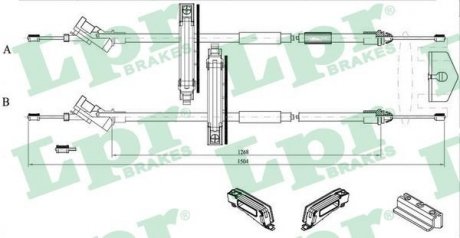 C0225B LPR Трос ручного гальма