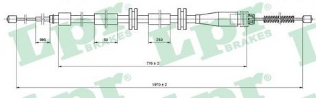 C1664B LPR Трос гальма стоянки задній RENAULT KANGOO( KW0/1_) 08-н.в., ,KANGOO Express (FW0/1_) 13-н.в.