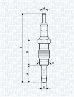 062900011304 MAGNETI MARELLI Свеча накаливания MAGNETI MARELLI 062900011304