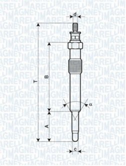 062900018304 MAGNETI MARELLI Свічка розжарювання MAGNETI MARELLI 062900018304