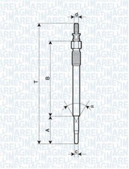 062900022304 MAGNETI MARELLI MAGNETI MARELLI Свеча накала CITROEN C1,C2,C3,C4,C5,XSARA FORD FIESTA V,FUSION,FOCUS II MAZDA 2 PEUGEOT 107,206,307,407,1007 [062900022304]