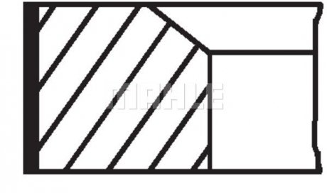 00140N1 MAHLE / KNECHT Комплект поршневых колец из 3 шт.