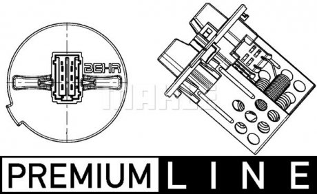 ABR 93 000P MAHLE / KNECHT Реостат вентилятора обогревателя C4 04- (Premium Line! OE)