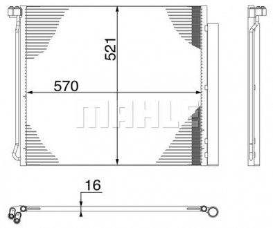 AC 269 000S MAHLE / KNECHT Радіатор кондиціонера BMW X5 (E70/F15,F85) 09-18/X6 (E71,E72/F16,F86) 09-19