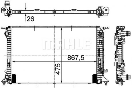 CR 910 000S MAHLE / KNECHT Радіатор охолодження MAHLE CR 910 000S