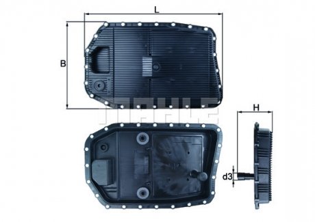 HX154 MAHLE / KNECHT Фільтр АКП з піддоном в зборі BMW 3 (E90)/5 (E60)