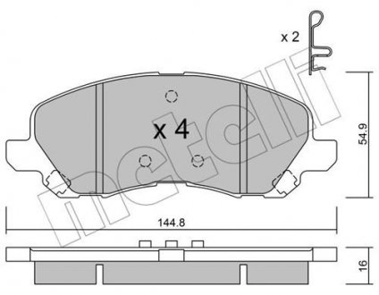 22-0481-0 Metelli Комплект гальмівних колодок METELLI 22-0481-0