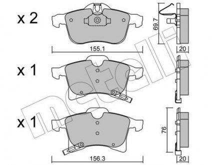 22-0539-0 Metelli Комплект гальмівних колодок METELLI 22-0539-0