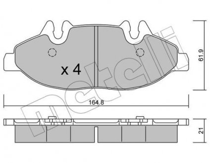 22-0575-0 Metelli Комплект тормозных колодок