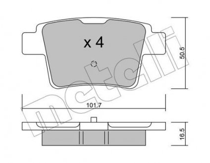 22-0677-0 Metelli Комплект гальмівних колодок