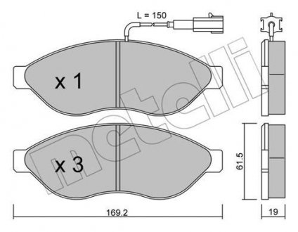 22-0708-0 Metelli Комплект гальмівних колодок з 4 шт. дисків