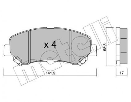 22-0792-0 Metelli Комплект гальмівних колодок METELLI 22-0792-0