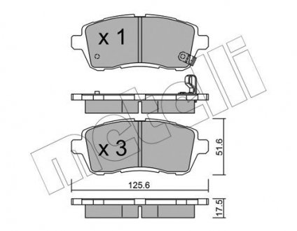 22-0793-0 Metelli Тормозные колодки (передние) Ford Fiesta 08- METELLI 22-0793-0