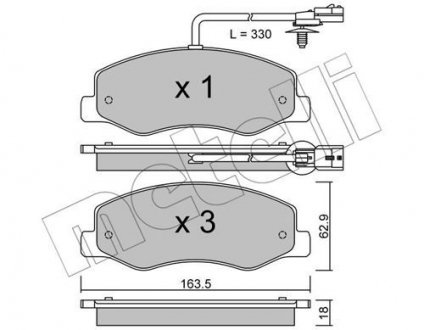 22-0900-0 Metelli Комплект тормозных колодок