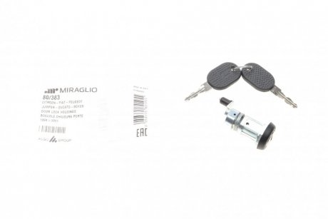 80/383 MIRAGLIO Сердцевина замка двери (передней/(L) Fiat Ducato/Citroen Jumper 94-02 MIRAGLIO 80/383