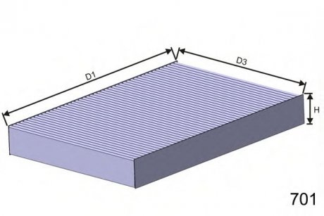 HB182C MISFAT Фильтр (угольный) салона DB A140-A190 W168 1.4-1.9 97.07-, Vaneo 02.02-