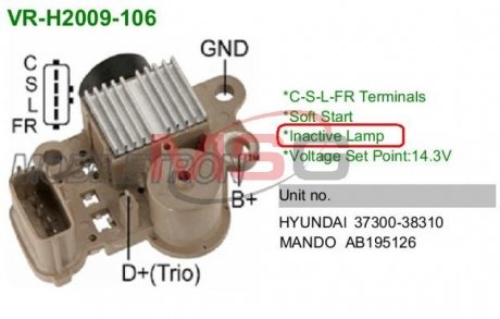 VRH2009106 MOBILETRON Регулятор напряжения генератора