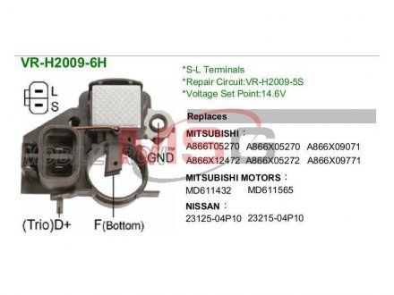 VRH20096H MOBILETRON Регулятор напруги генератора