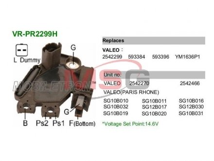 VRPR2299H MOBILETRON Реле регулятор генератора