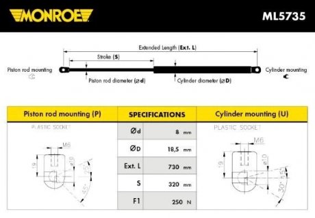 ML5735 MONROE Пружина підвіски