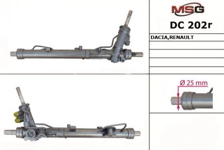 DC202R MSG Рульова рейка з ГУР Dacia Duster, Nissan Terrano, Renault Duster