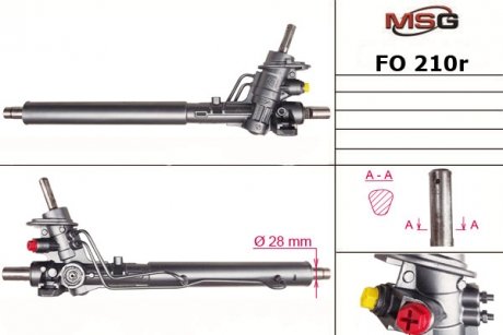 FO210R MSG Рульова рейка з ГПК FORD GALAXY (WGR) 95-00;SEAT ALHAMBRA (7V8, 7V9) 96-00