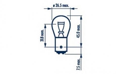 17925 NARVA P21/5W 24V 21/5W BAY15d 10шт