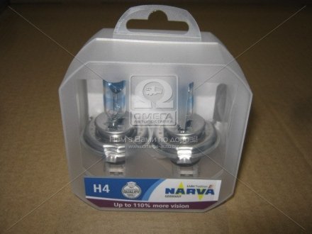 48061S2 NARVA H4 RANGE POWER (+110%), 60/55W P43t 12V SET2