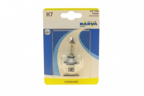 487284000 NARVA Автолампа H7 24V 70W PX26d Standard (блістер/1 шт) NARVA 487284000