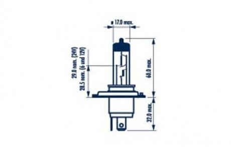 48881B1 NARVA H4 12V 60/55W P43T Blister 1 pc.