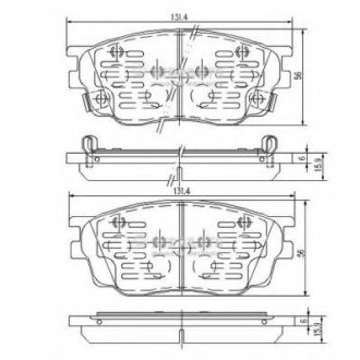 J3603055 NIPPARTS Гальмівні колодки дискові перед. Mazda 6 1.8 02-07