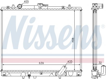 62895A NISSENS Радиатор охлаждения PAJEROSPORT 25TD MT 98- (выр-во Nissens)